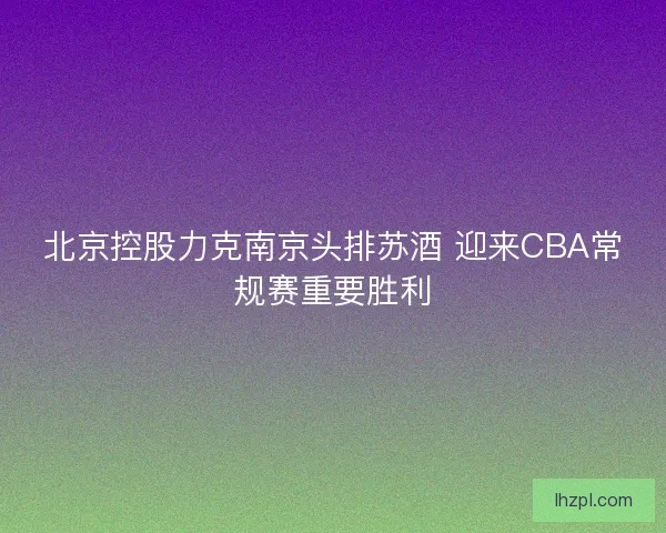 北京控股力克南京头排苏酒 迎来CBA常规赛重要胜利